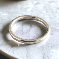 <!--5-->Sterling Silver Hammered Stacking Ring