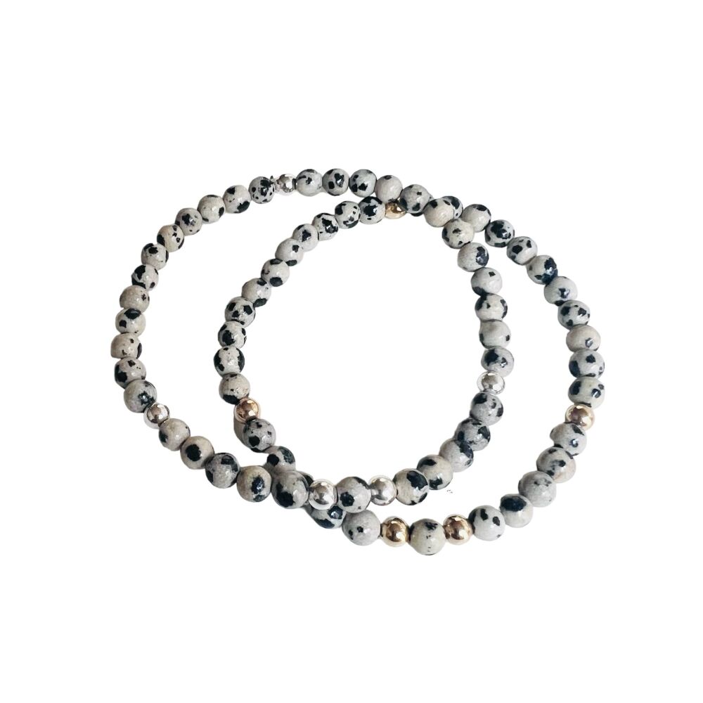 Dalmatian Beaded Bracelet