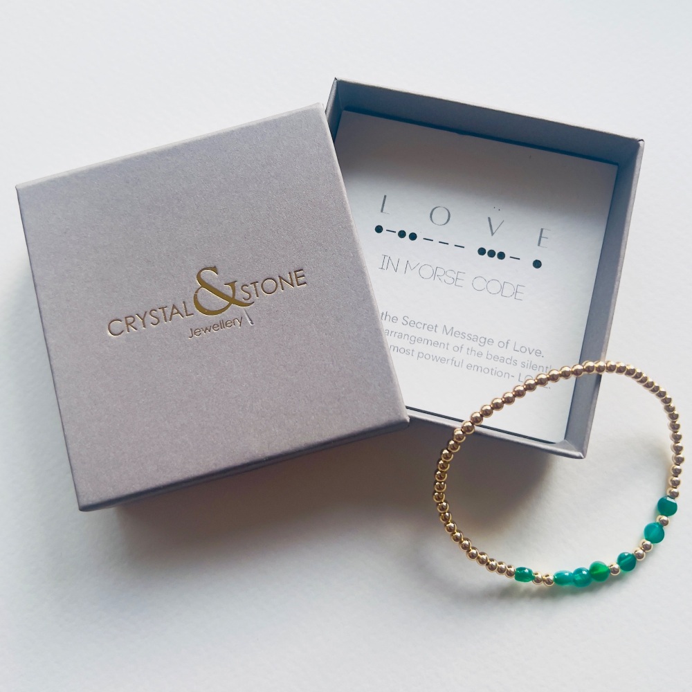 Love in Morse Code Beaded Bracelet