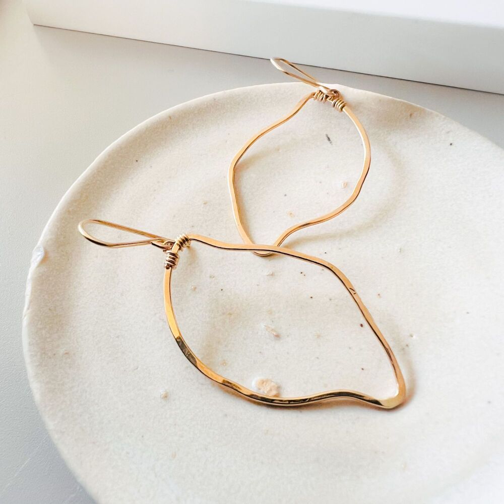 Large Ebb fluid shape drop earrings