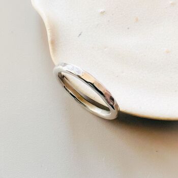Sterling Silver Hammered Stacking Ring