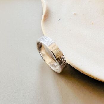 Etched silver ring