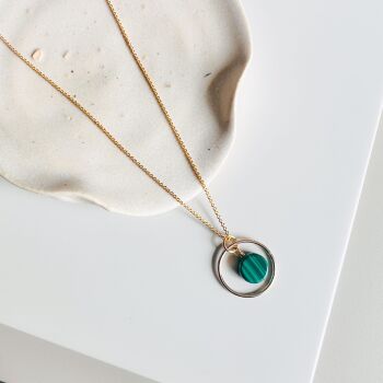 Malachite ring necklace