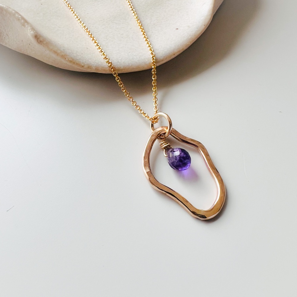 Ebb with Amethyst pendant necklace