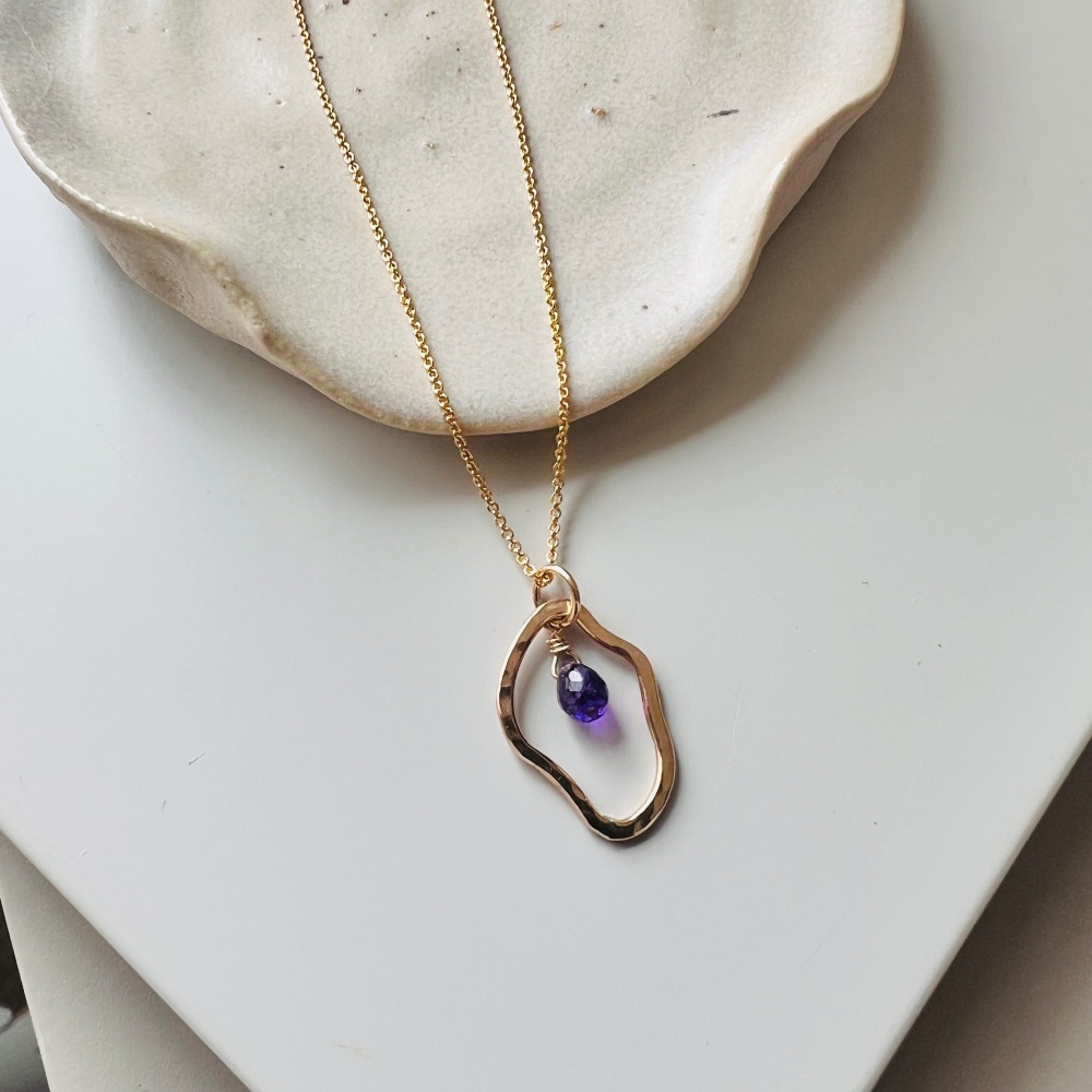 Ebb with Amethyst pendant necklace