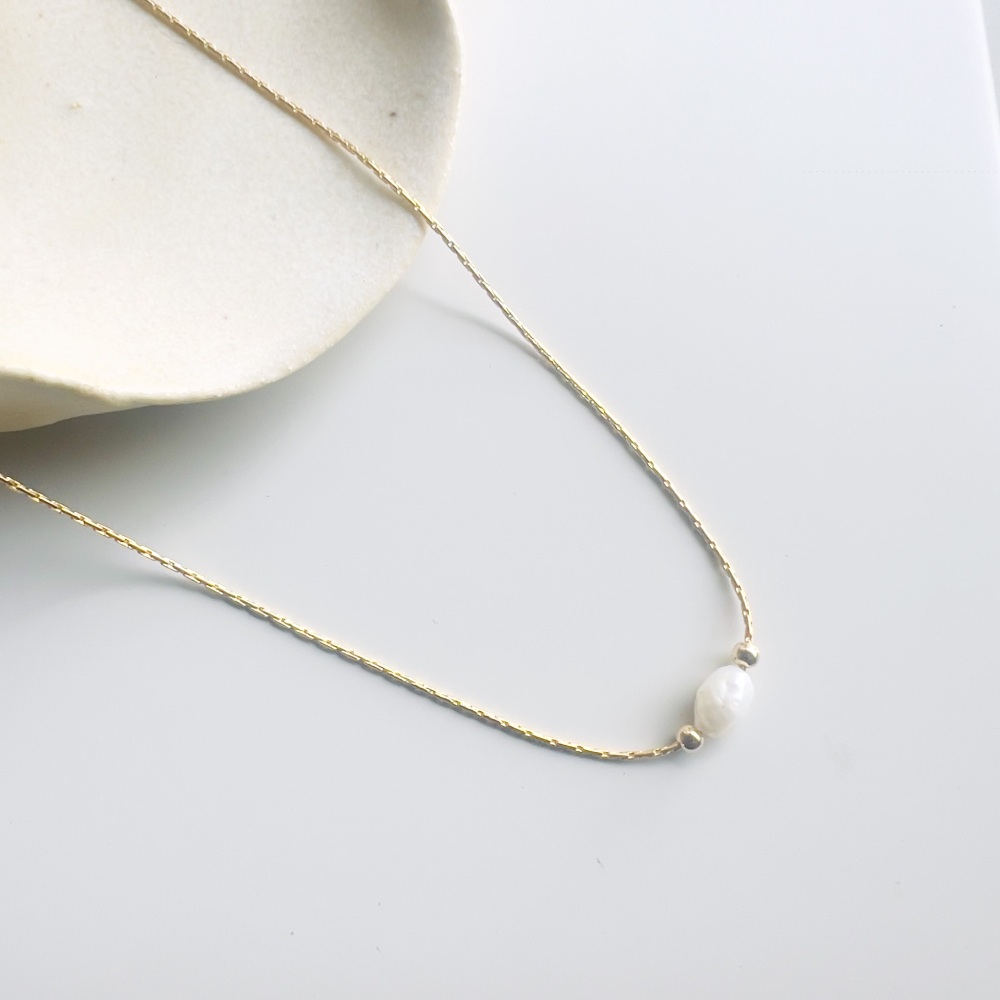 Single Rice Pearl Necklace