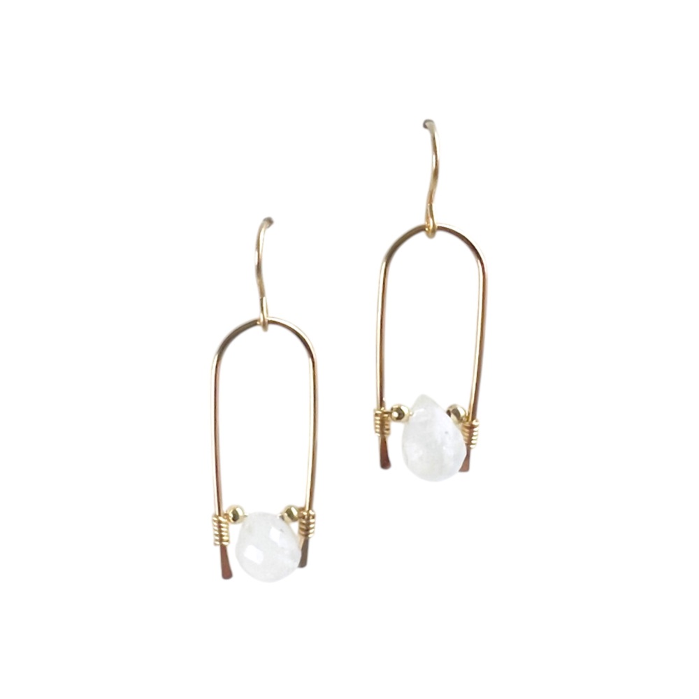 Moonstone Horseshoe drop earrings