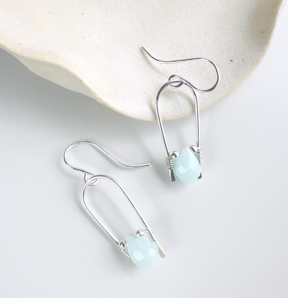 Amazonite Horseshoe drop earrings