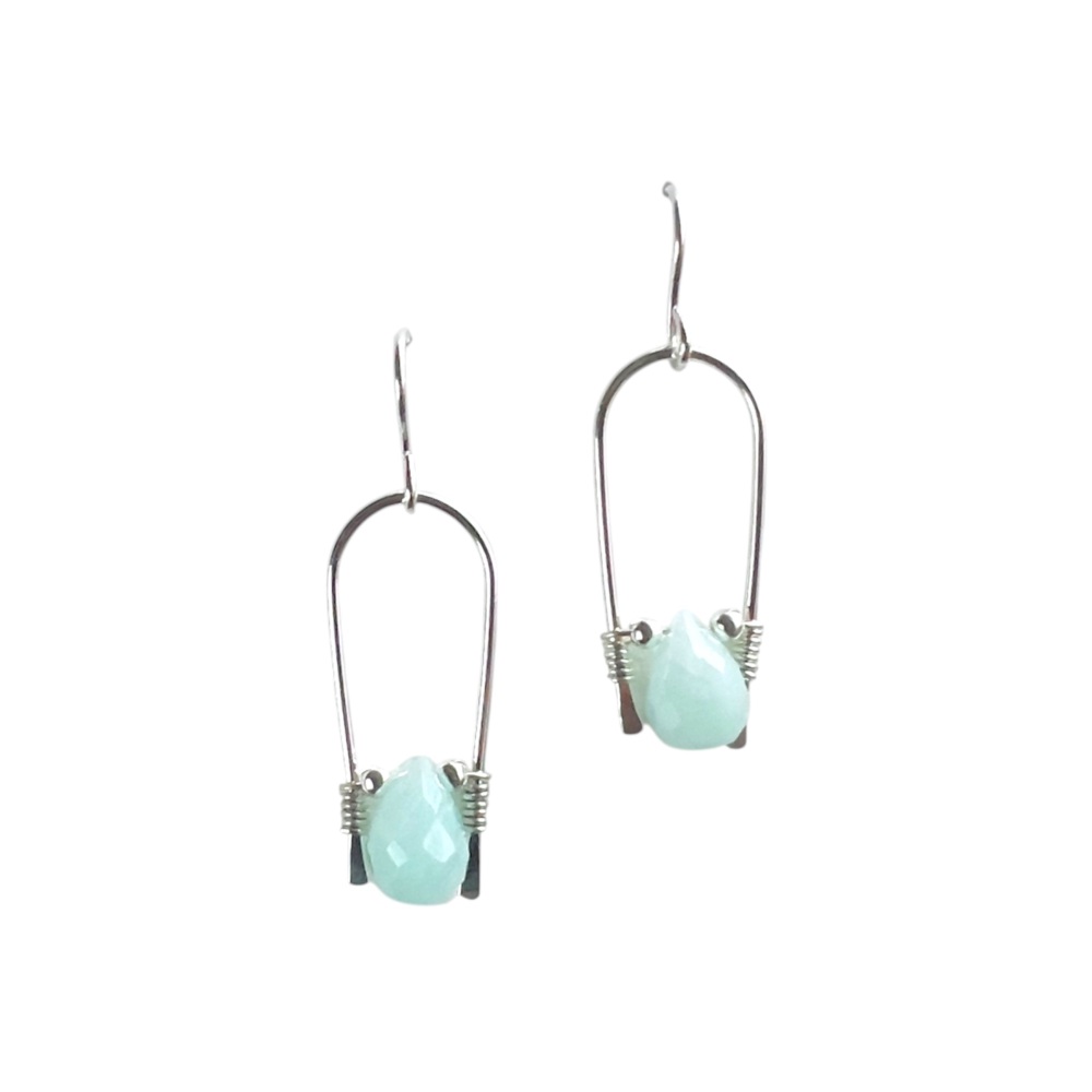 Amazonite Horseshoe drop earrings