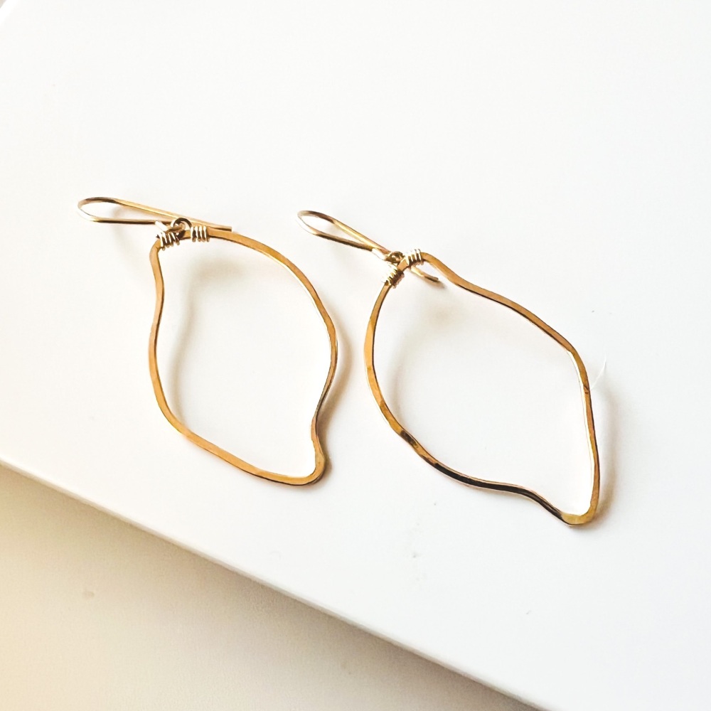 Large Ebb fluid shape drop earrings