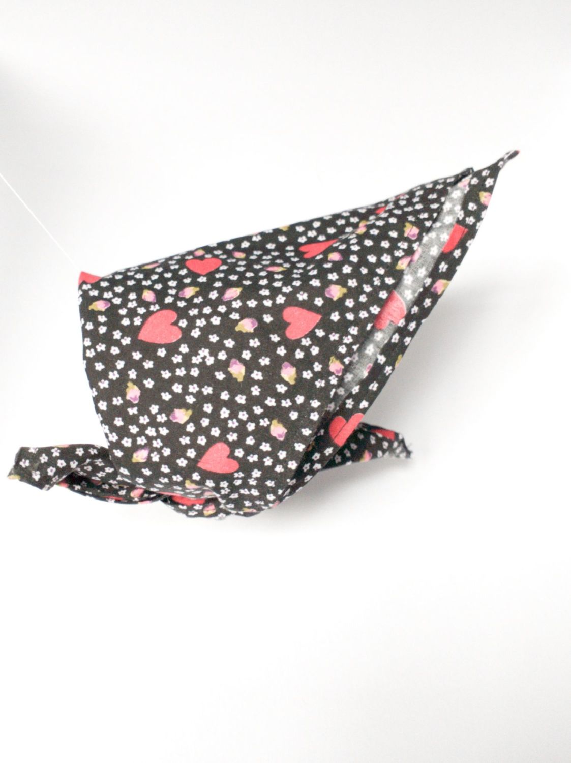 Red Hearts Triangular Tie On Dog Bandana