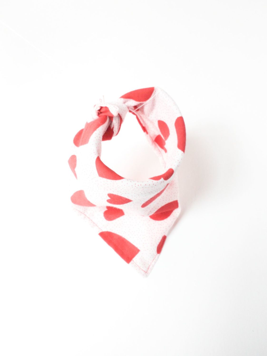 Love Hearts Valentines Tie On Dog Bandanas