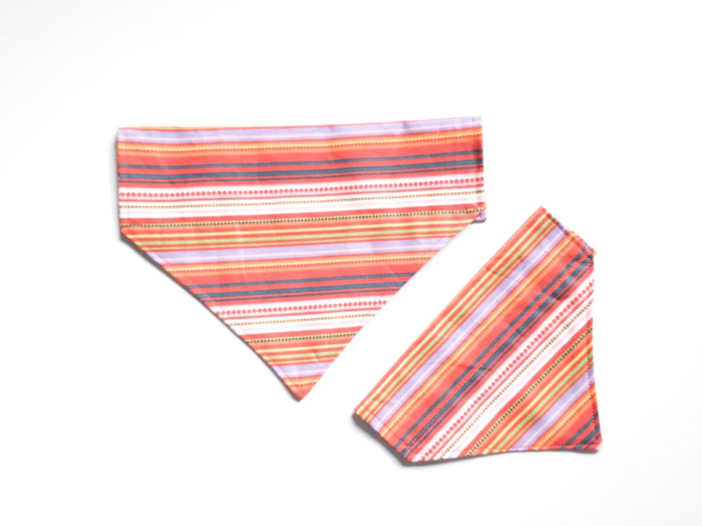 Striped Over Collar / Collar Slide Dog Bandana