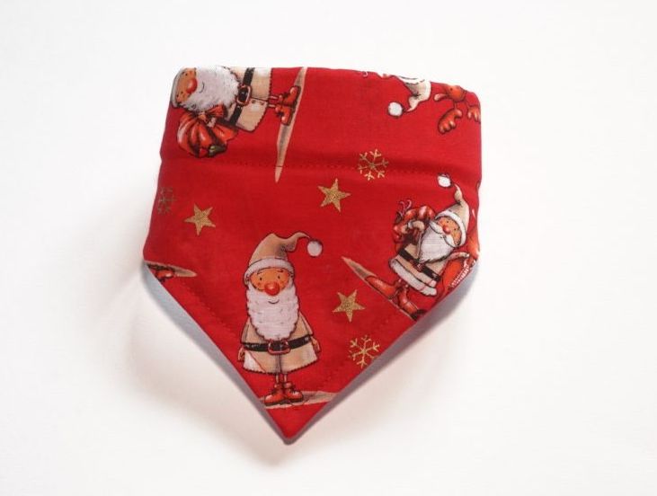 Red Santa Christmas Over Collar Dog Bandana