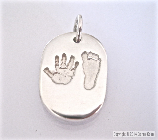 LARGE CHUNKY INDIVIDUAL Hand & Footprint Pendant (Includes engraving, choos
