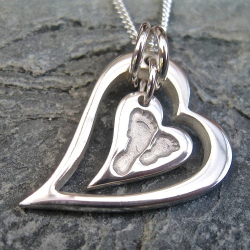 CHUNKY Funky Heart Within A Heart SIBLING FOOTPRINT IMPRESSION - Jigsaw Col