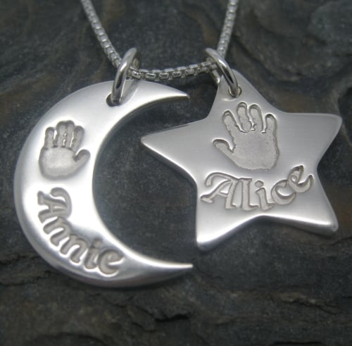 Moon & Star Pendant (Includes engraving and desired impressions)