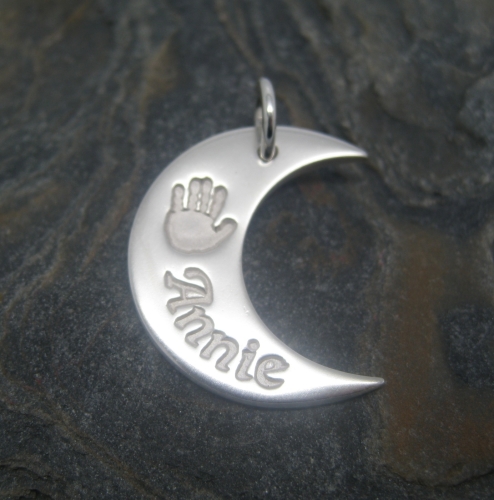 Moon Pendant - Large (Includes engraving and desired impressions)