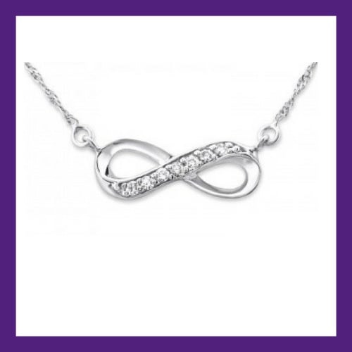 INFINITY STERLING SILVER JEWELLED NECKLACE
