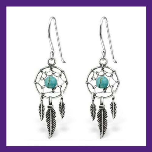 STERLING SILVER DREAM CATCHER EARRINGS