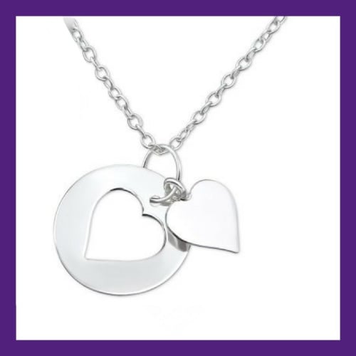 Sterling Silver Little Dainty Heart, approx size 13 mm x 13 mm - centre hea
