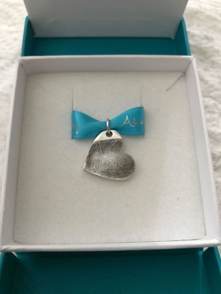 MEDIUM Individual Pendant - CHOOSE YOUR IMPRESSION - Hand, Foot, Fingerprin
