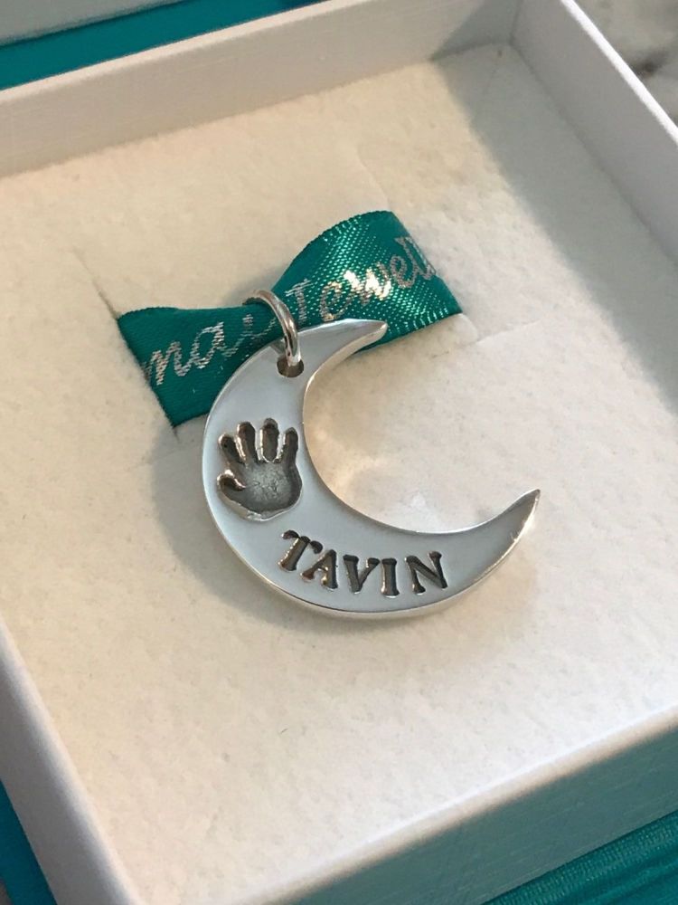 Moon Pendant - Large (Includes engraving and desired impressions)