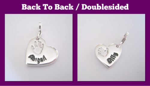 MEDIUM CHUNKY CHARM - Double Sided Jewellery - Hand & Footprints, Kisses, Doodles, Own Writing