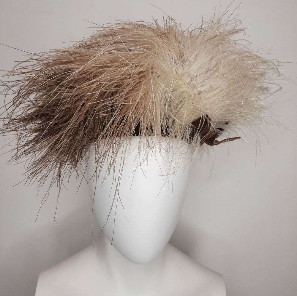 Vintage Marshall and Snelgrove Feather Hat and Box