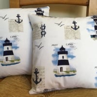 Cushions with Printed Lighthouse Cotton Covers