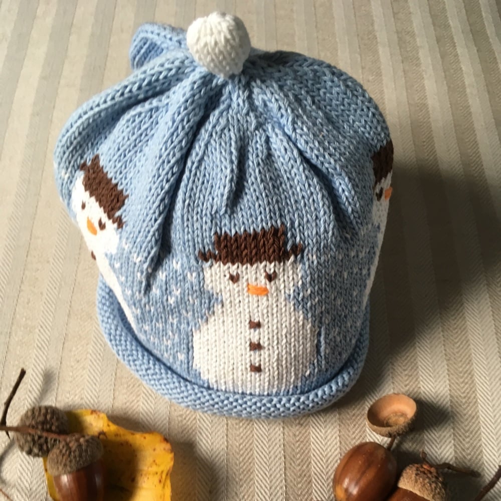 Merry Berries Cotton Knitted Hat - Snowman