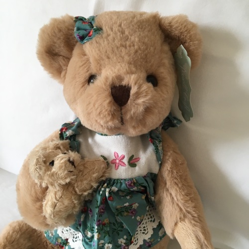Smooth Furred Teddy Bear Holding A Little Bear