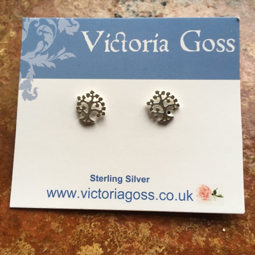 Silver Little Tree Stud Earrings