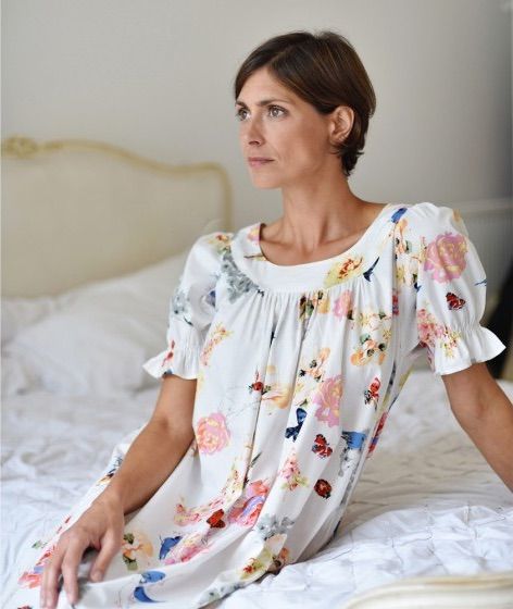 Short Sleeved Cotton Nightdress - Nettie