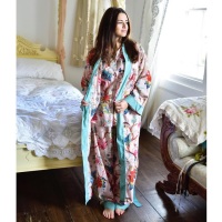 Cotton Dressing Gown - Pink Floral 