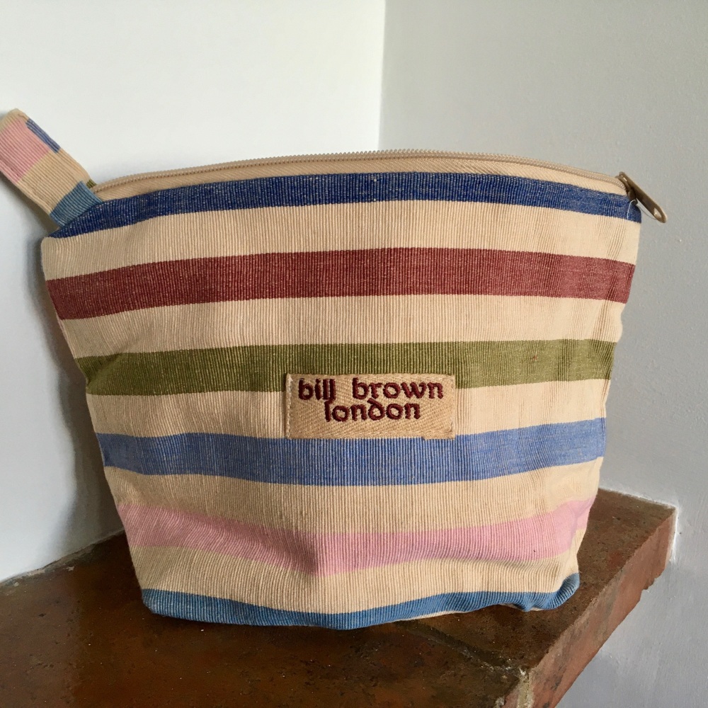 Multi Colour Striped Wash Bag