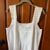 Sleeveless Cotton Nightdress - Lace Chemise
