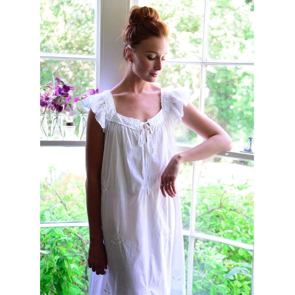 Short Sleeved Cotton Nightdress - Margo
