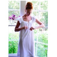 Short Sleeved Cotton Nightdress - Margo
