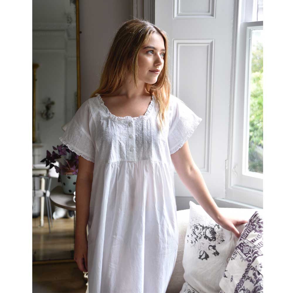 Pure Cotton Night Dresses - Short Sleeves | Victoria Goss