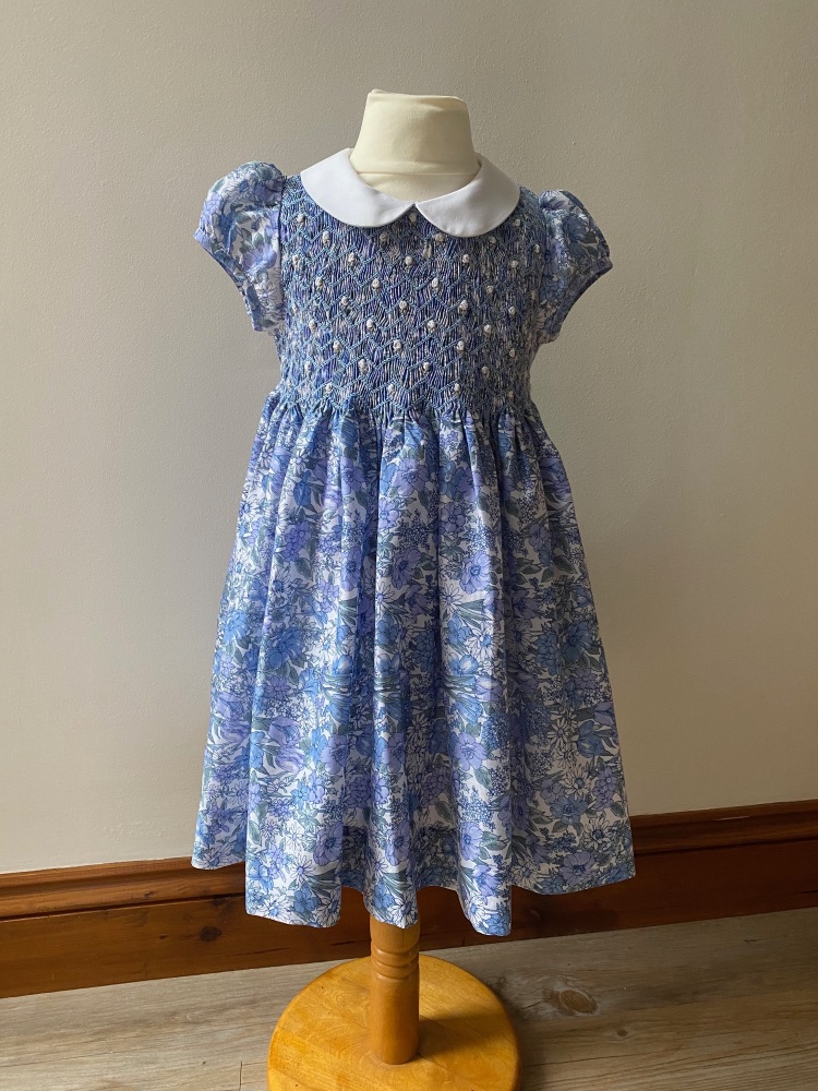Girl's Dress - Blue Floral