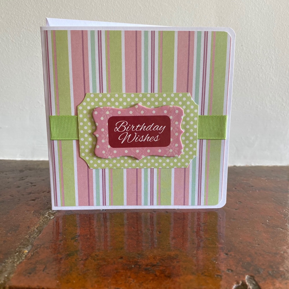 Handmade Card - Birthday Candy Stripe