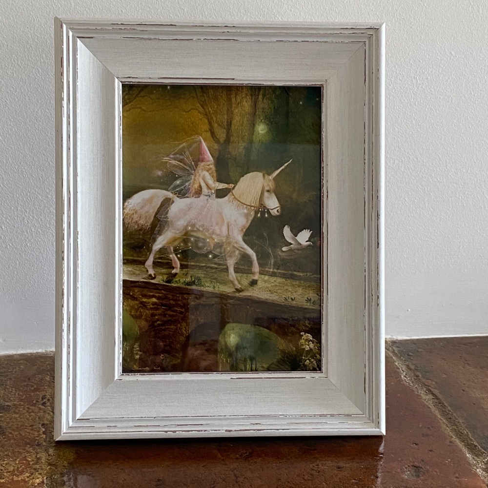 The Fairy Princess in White Rustic Frame