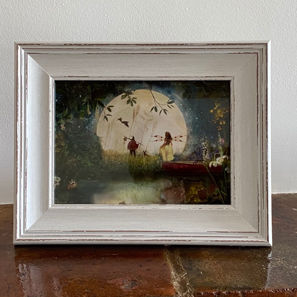 Framed Fairy Picture - Fairytale in White Rustic Frame