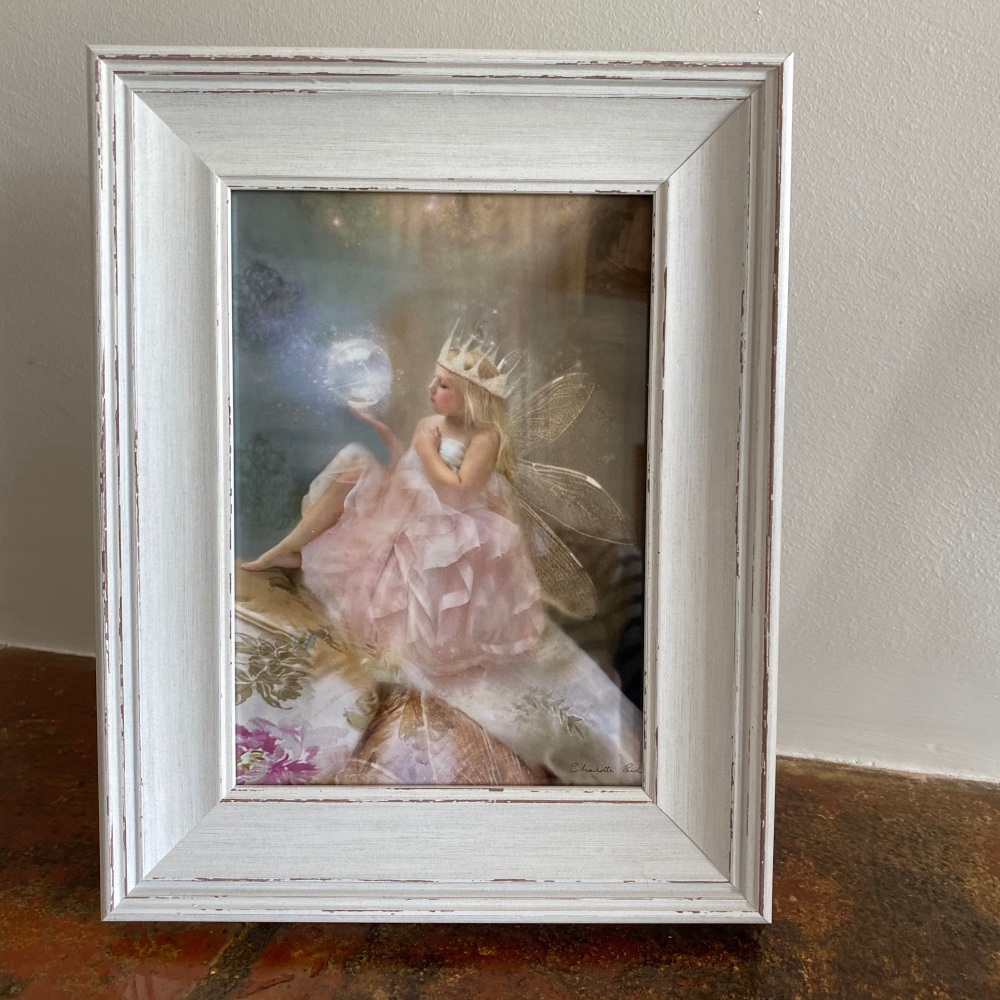 The Fairy Queen in White Rustic Frame
