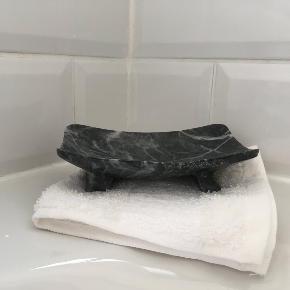 Charcoal Grey Marble Soap Dish