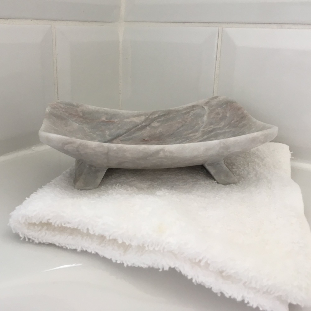 Marble Soap Dish - Mid Grey