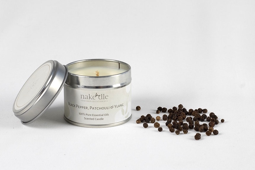 Travel Tin Candle - Black Pepper, Patchouli & Ylang
