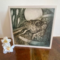 Greetings Card - Hare & Moon