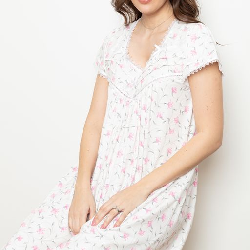 Short Sleeved Cotton Nightdress - Felicia